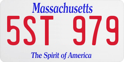 MA license plate 5ST979