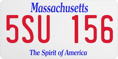 MA license plate 5SU156