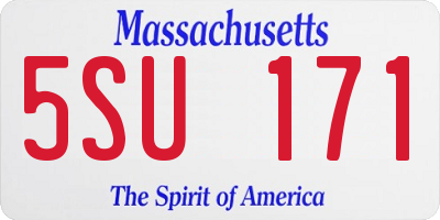 MA license plate 5SU171
