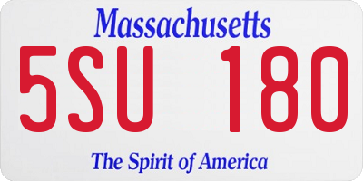 MA license plate 5SU180