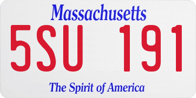 MA license plate 5SU191