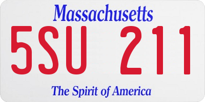 MA license plate 5SU211