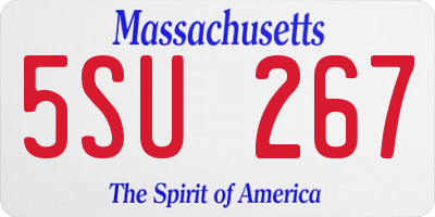 MA license plate 5SU267