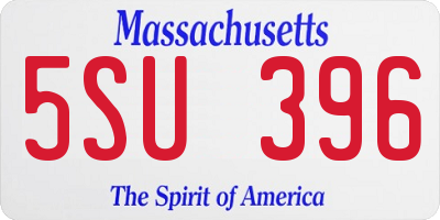 MA license plate 5SU396