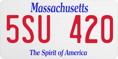 MA license plate 5SU420