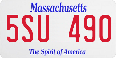 MA license plate 5SU490