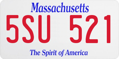MA license plate 5SU521