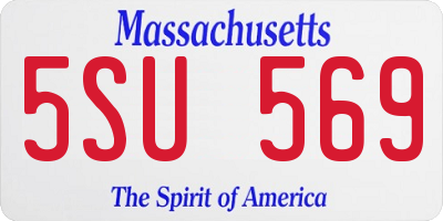 MA license plate 5SU569