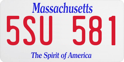 MA license plate 5SU581