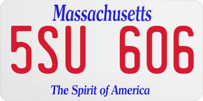 MA license plate 5SU606