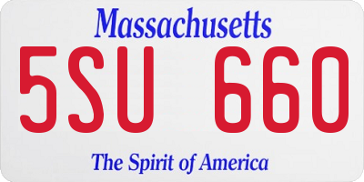 MA license plate 5SU660
