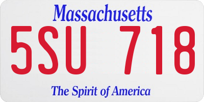 MA license plate 5SU718
