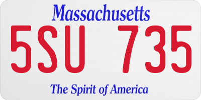 MA license plate 5SU735
