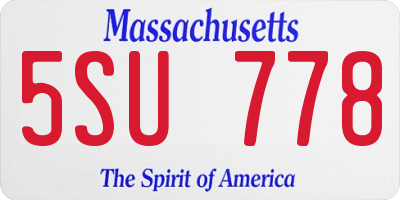 MA license plate 5SU778