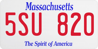 MA license plate 5SU820