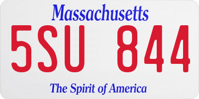 MA license plate 5SU844