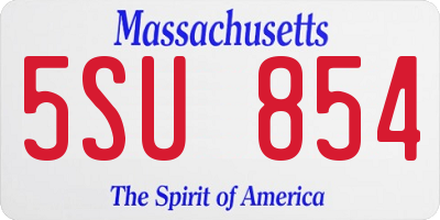 MA license plate 5SU854