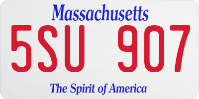 MA license plate 5SU907