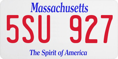 MA license plate 5SU927