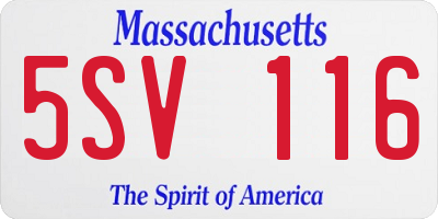 MA license plate 5SV116