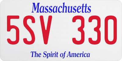 MA license plate 5SV330