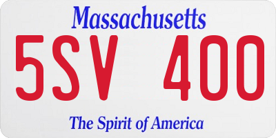 MA license plate 5SV400