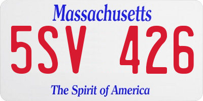 MA license plate 5SV426