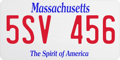 MA license plate 5SV456