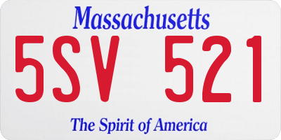 MA license plate 5SV521