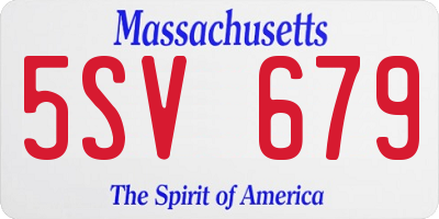MA license plate 5SV679
