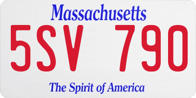 MA license plate 5SV790