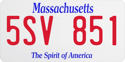 MA license plate 5SV851