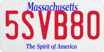 MA license plate 5SVB80