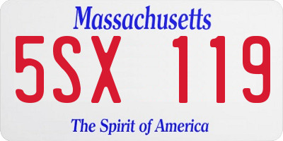 MA license plate 5SX119