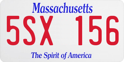 MA license plate 5SX156