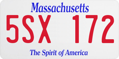 MA license plate 5SX172