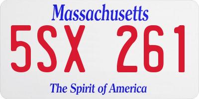 MA license plate 5SX261
