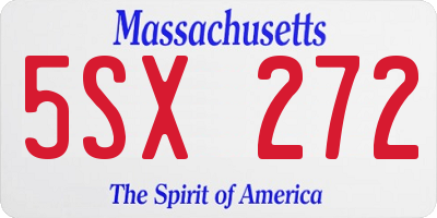 MA license plate 5SX272