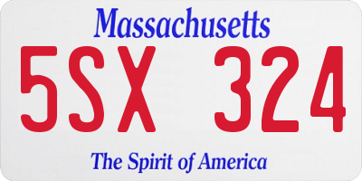 MA license plate 5SX324