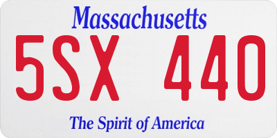 MA license plate 5SX440