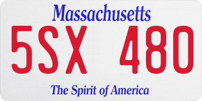 MA license plate 5SX480