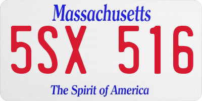 MA license plate 5SX516