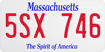 MA license plate 5SX746