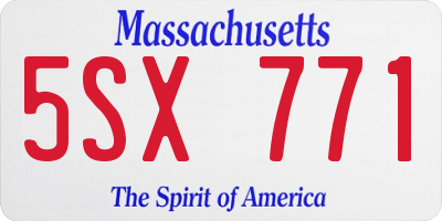 MA license plate 5SX771