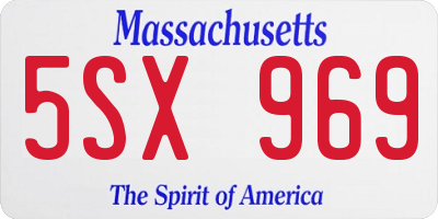 MA license plate 5SX969