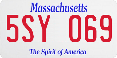 MA license plate 5SY069
