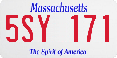 MA license plate 5SY171