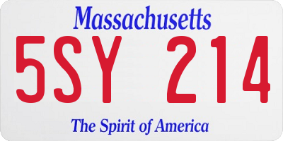 MA license plate 5SY214