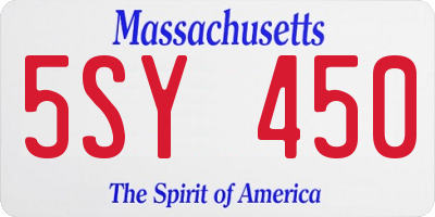 MA license plate 5SY450