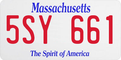 MA license plate 5SY661